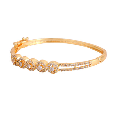 Estele Eternal Radiance: Delicate & Lightweight American Diamond Bracelet with Glossy Gold Plated for Women– A Statement of Luxury & Grace