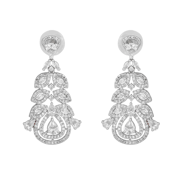 Estele Rhodium Plated CZ Fascinating Necklace Set for Women