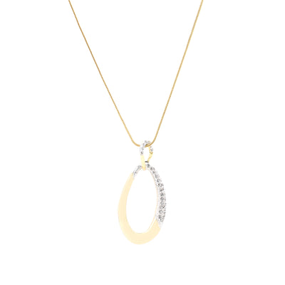 Estele Gold plated Loop Pendant with Austrian Crystals for Women / Girls