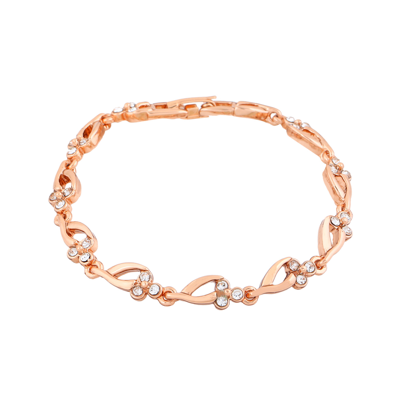 Estele Rose Gold Plated Gorgeous Bracelet with Crystals for Women