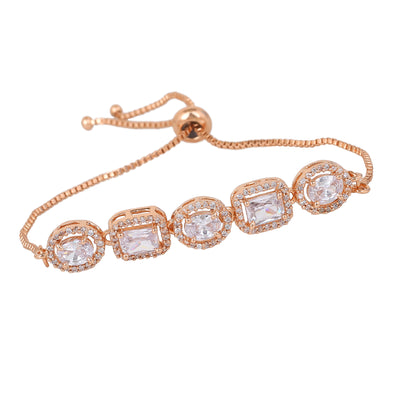 Estele Rose Gold Plated CZ Beautiful Designer Bracelet for Women