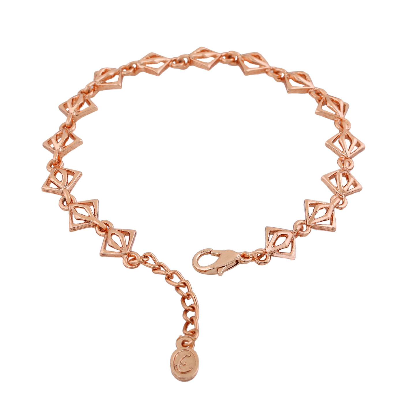 Estele Rose Gold Plated Geometric Designer Bracelet for Women