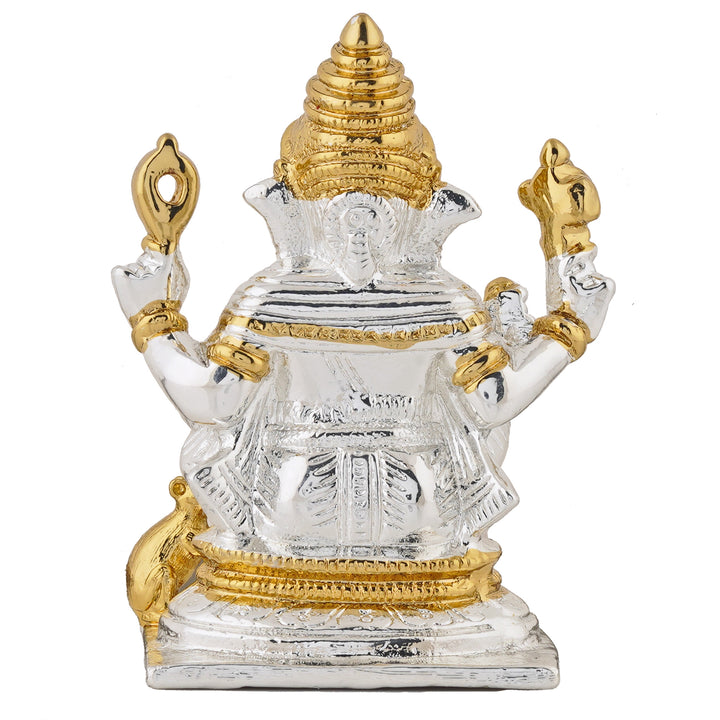 Estele Gold & Rhodium Plated Lord Ganesh Idol (18T)