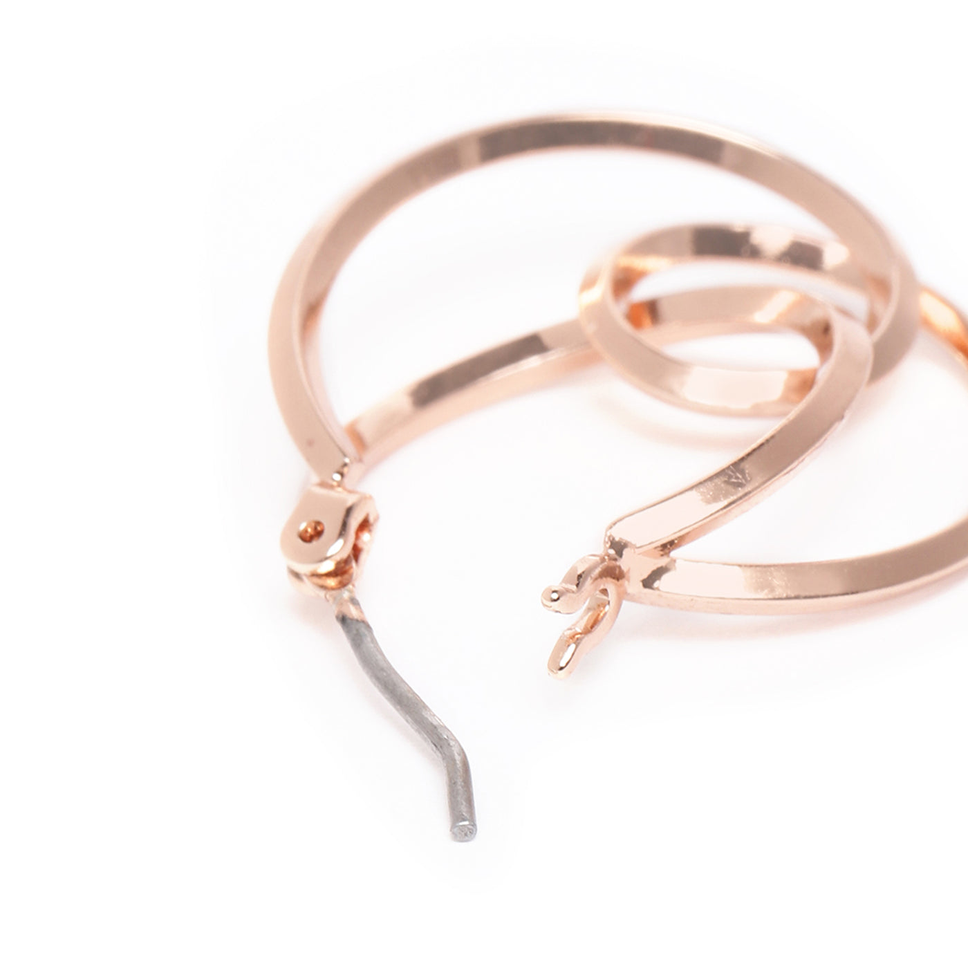 Estele Rose Gold Knotted Loop Designer Hoop Earrings for Women