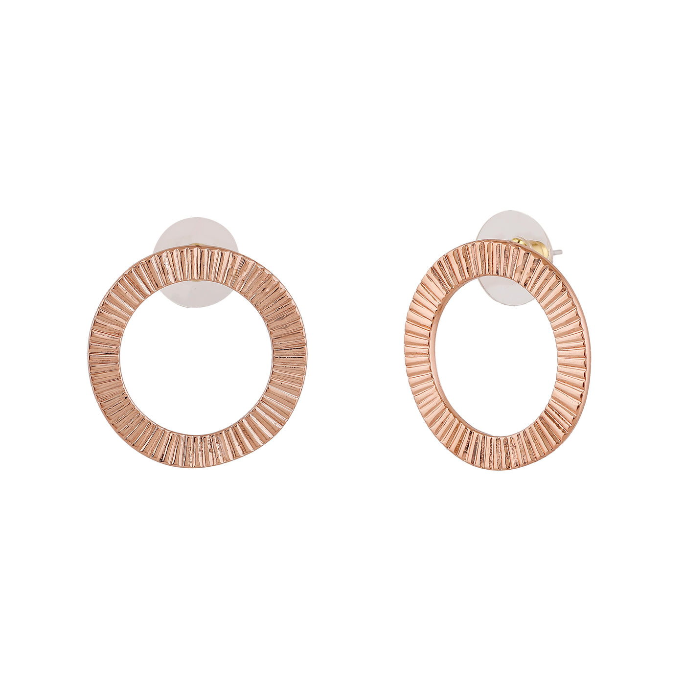 Estele Rose Gold Plated Circular Stud Earrings for Women