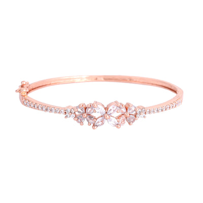 Estele Luminous Luxe: Exquisite American Diamond Bracelet with Premium Rosegold Finish for Women – Ultra-Lightweight & Comfort Fit for Timeless Elegance