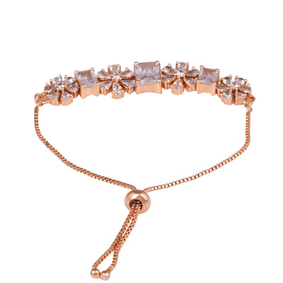 Estele Rose Gold Plated CZ Fascinating Designer Bracelet for Women