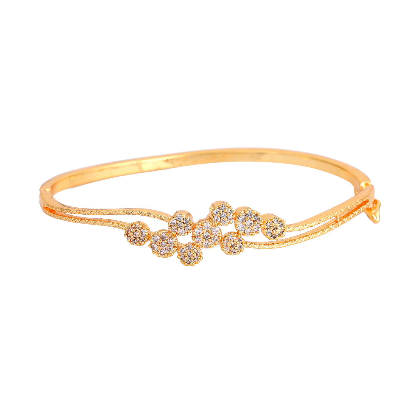 Estele Vogue Radiance | Sleek & Stylish Gold Plated White American Diamond Bracelet for Girls & Women A Must-Have for Modern Elegance