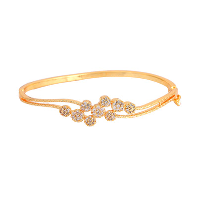 Estele Vogue Radiance | Sleek & Stylish Gold Plated White American Diamond Bracelet for Girls & Women – A Must-Have for Modern Elegance