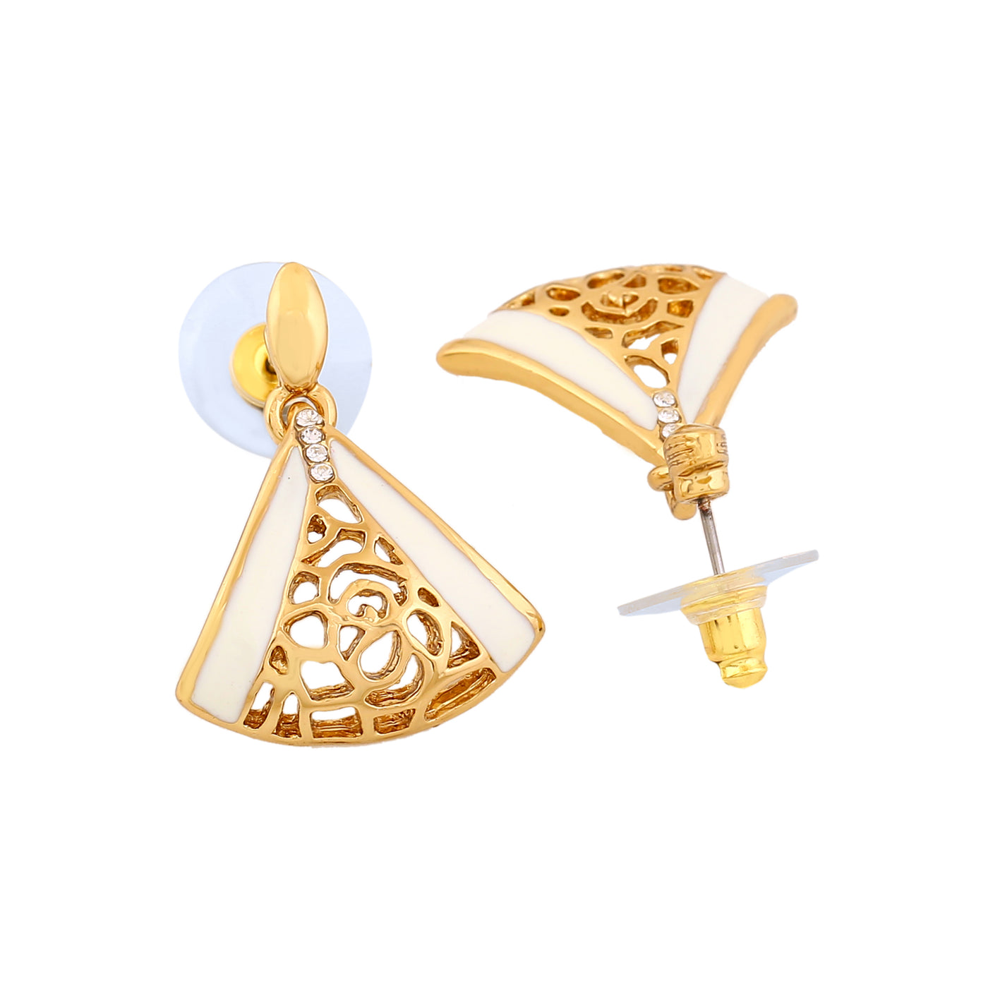 Estele Gold Plated Glorious Earrings with Crystals for Women