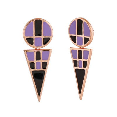 Estele Rose Gold Plated Geometric Designer Earrings for Women