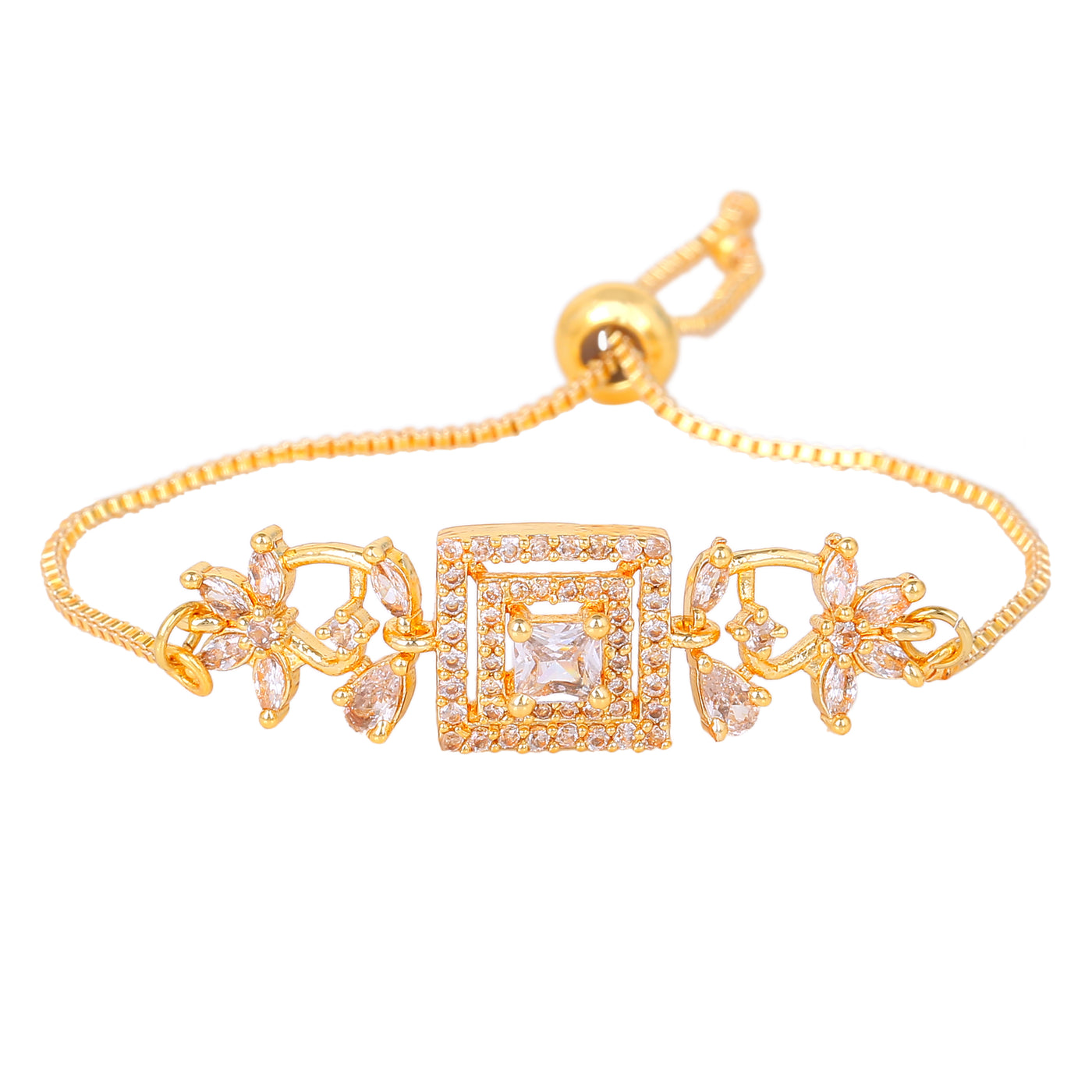 Estele Gold Plated CZ Glamorous Bracelet for Women
