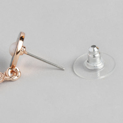 Estele Rose Gold Plated Geometric Designer Necklace Set for Women
