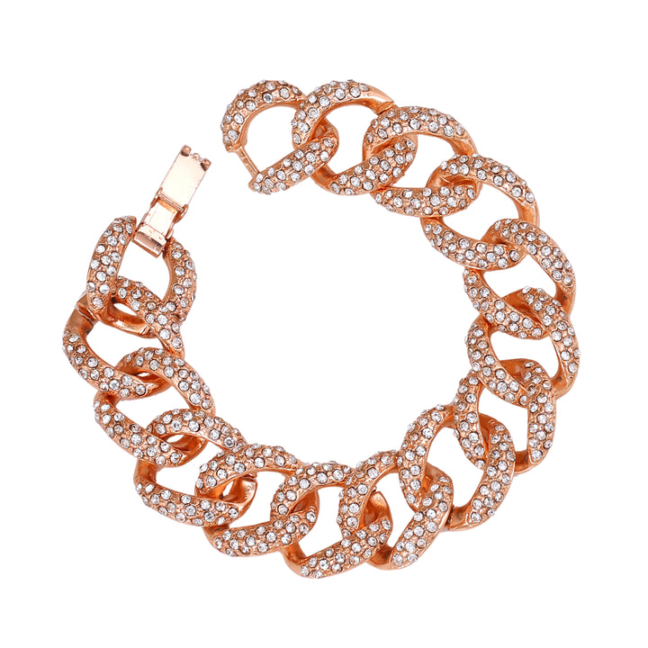 Estele Rose Gold Plated Exquisite Cuban Bracelet for Women