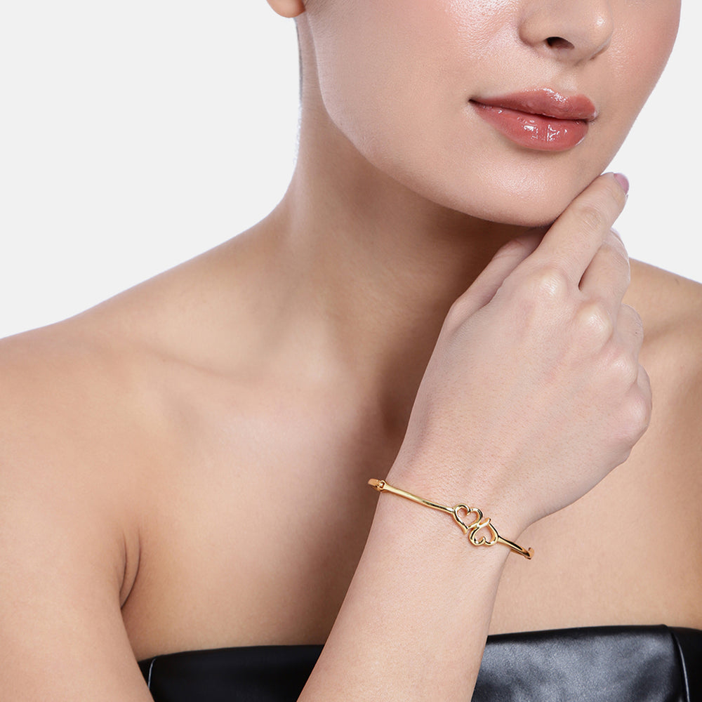 gold plated Heart shape Design Bracelet – Estele
