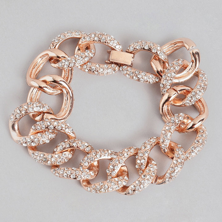 Estele Rose Gold Plated Exquisite Cuban Bracelet for Women