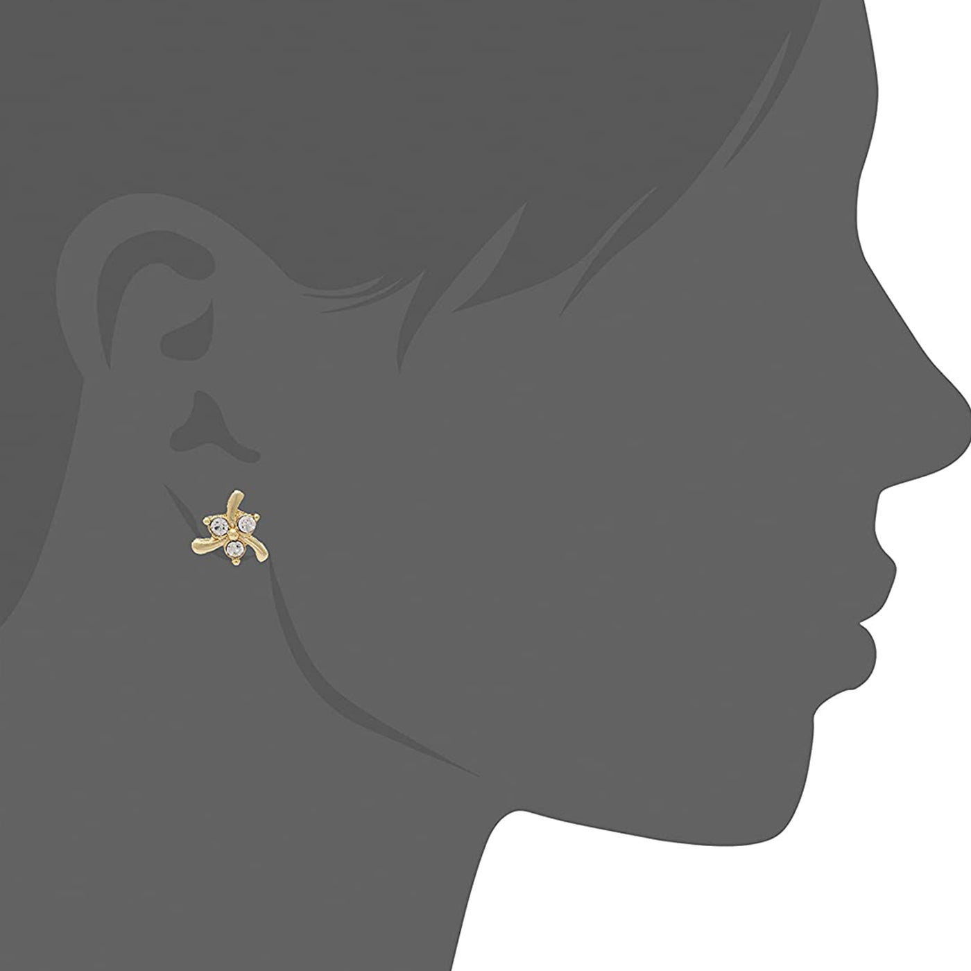 Estele Gold Plated Flower Designer Stud Earrings for Women