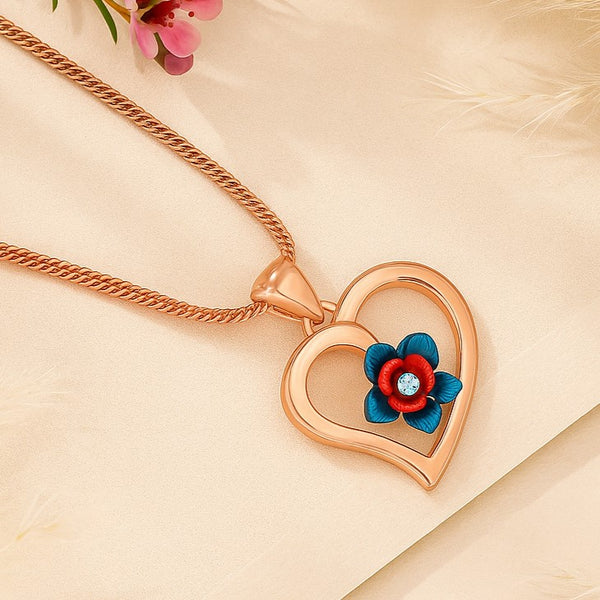 Heart Enamel Pendant Women