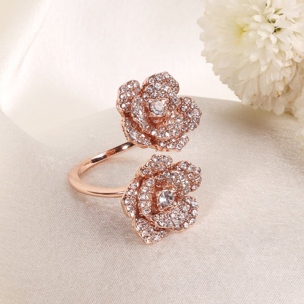 Rose Floral Adjustable Ring