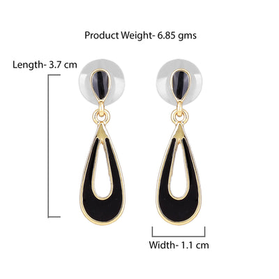 Black Enamel Small Drop Earrings
