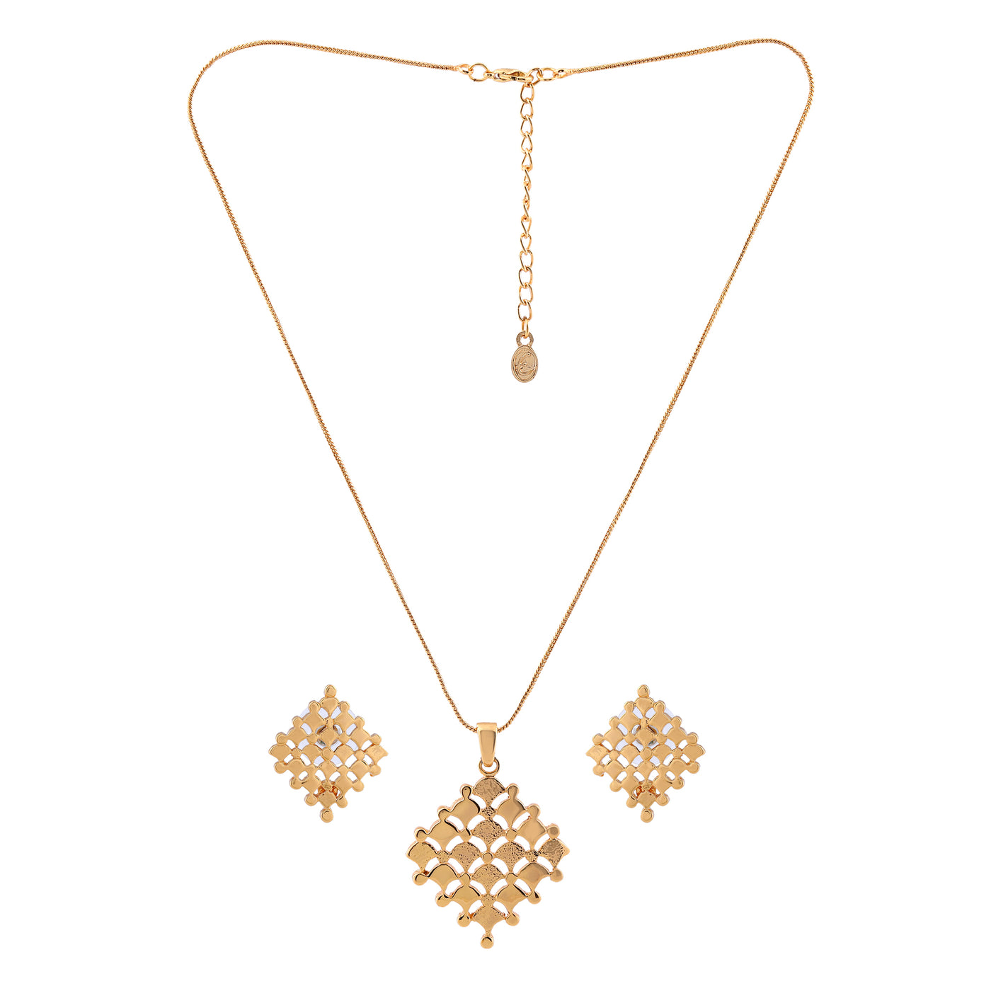 Estele Gold Plated Ravishing Pendant Necklace Set for Girls and Women