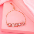 Rosegold Octagon CZ Bracelet Women