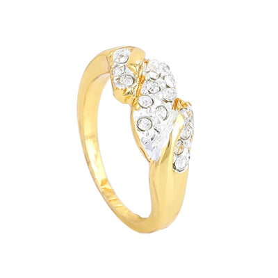 Estele Gold & Rhodium Plated Stunning Finger Ring with Crystals for Women