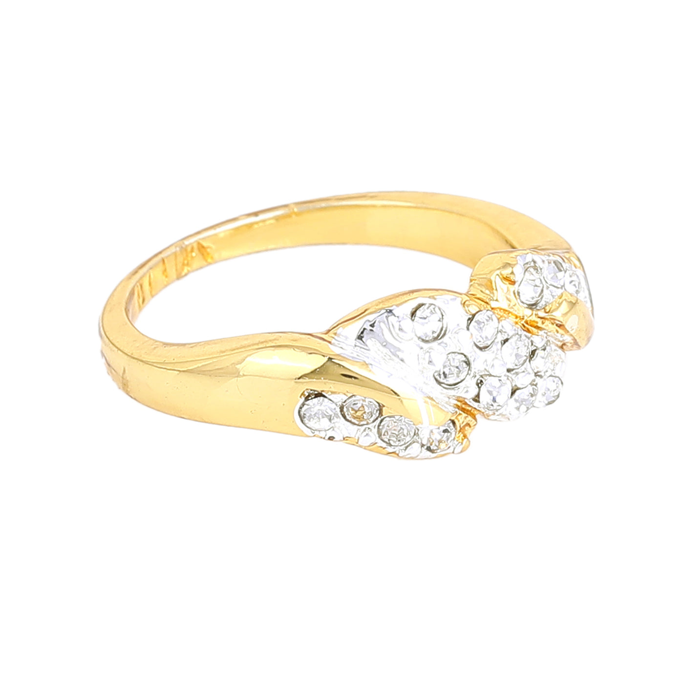 Estele Gold & Rhodium Plated Stunning Finger Ring with Crystals for Women