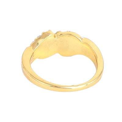 Estele Gold & Rhodium Plated Stunning Finger Ring with Crystals for Women