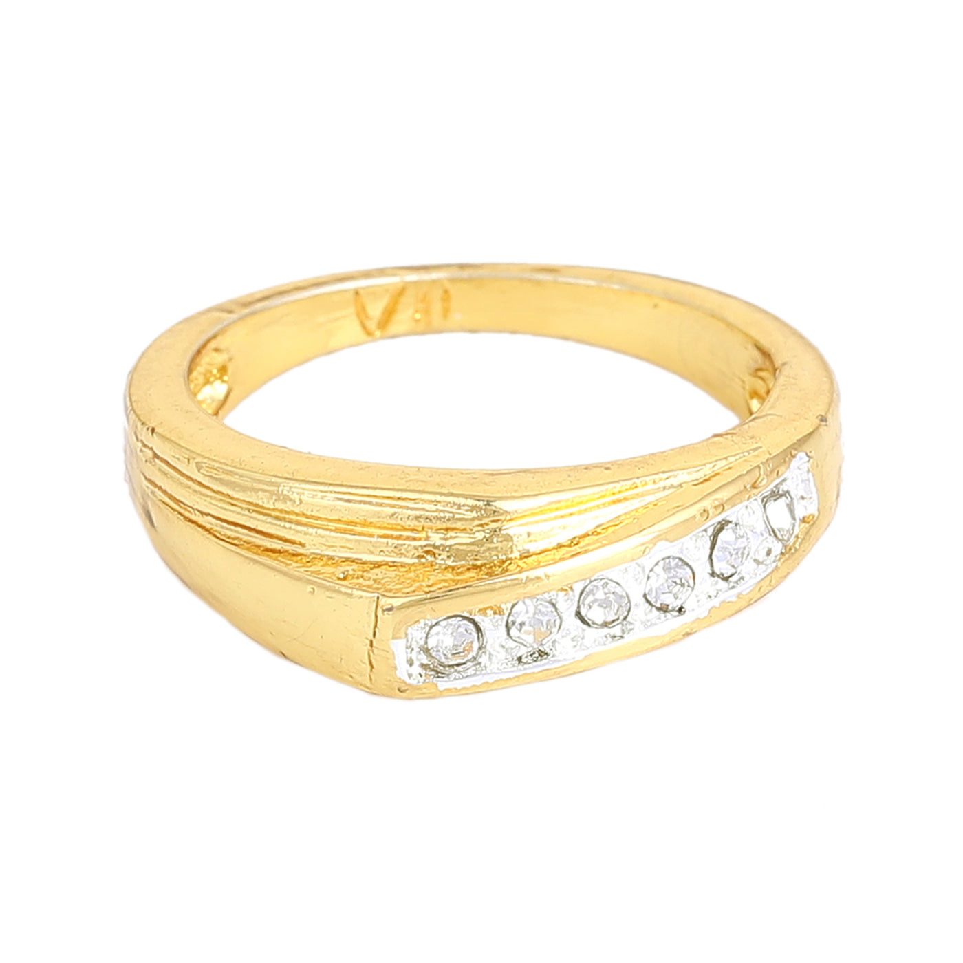 Estele Gold & Rhodium Plated Splendid Finger Ring with Crystals for Women