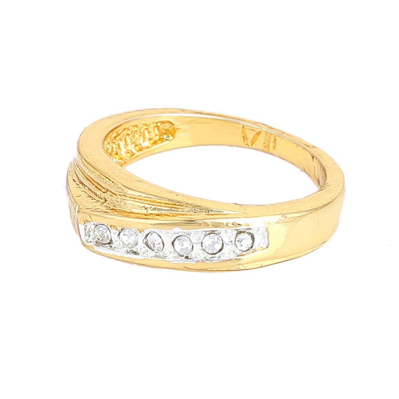 Estele Gold & Rhodium Plated Splendid Finger Ring with Crystals for Women