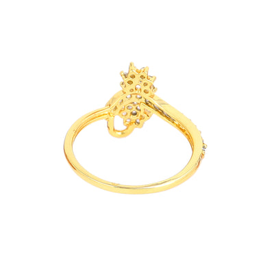 Estele Fancy american diamond studded floral designer ring for women ( non adjustable)