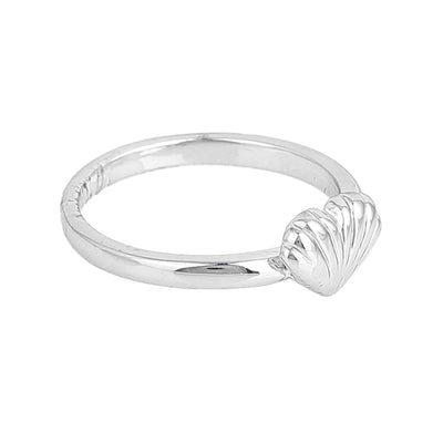 Estele Rhodium Plated Heart Shaped Finger Ring for Women