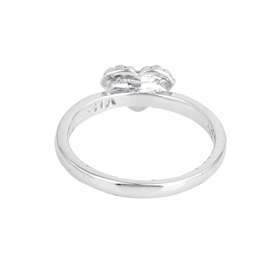 Estele Rhodium Plated Heart Shaped Finger Ring for Women