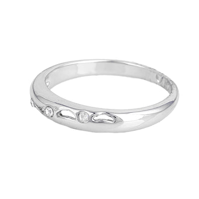 Estele Rhodium Plated Attractive Finger Ring with Crystals for Women