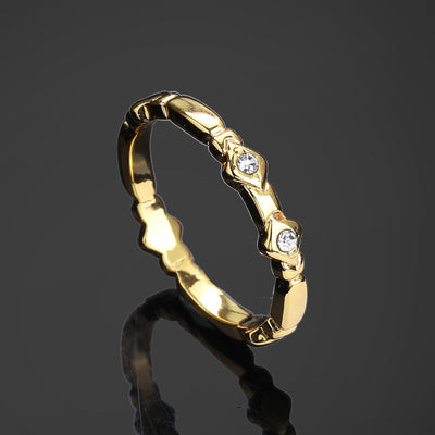 Estele Gold Plated Alluring Finger Ring with Crystals for Women