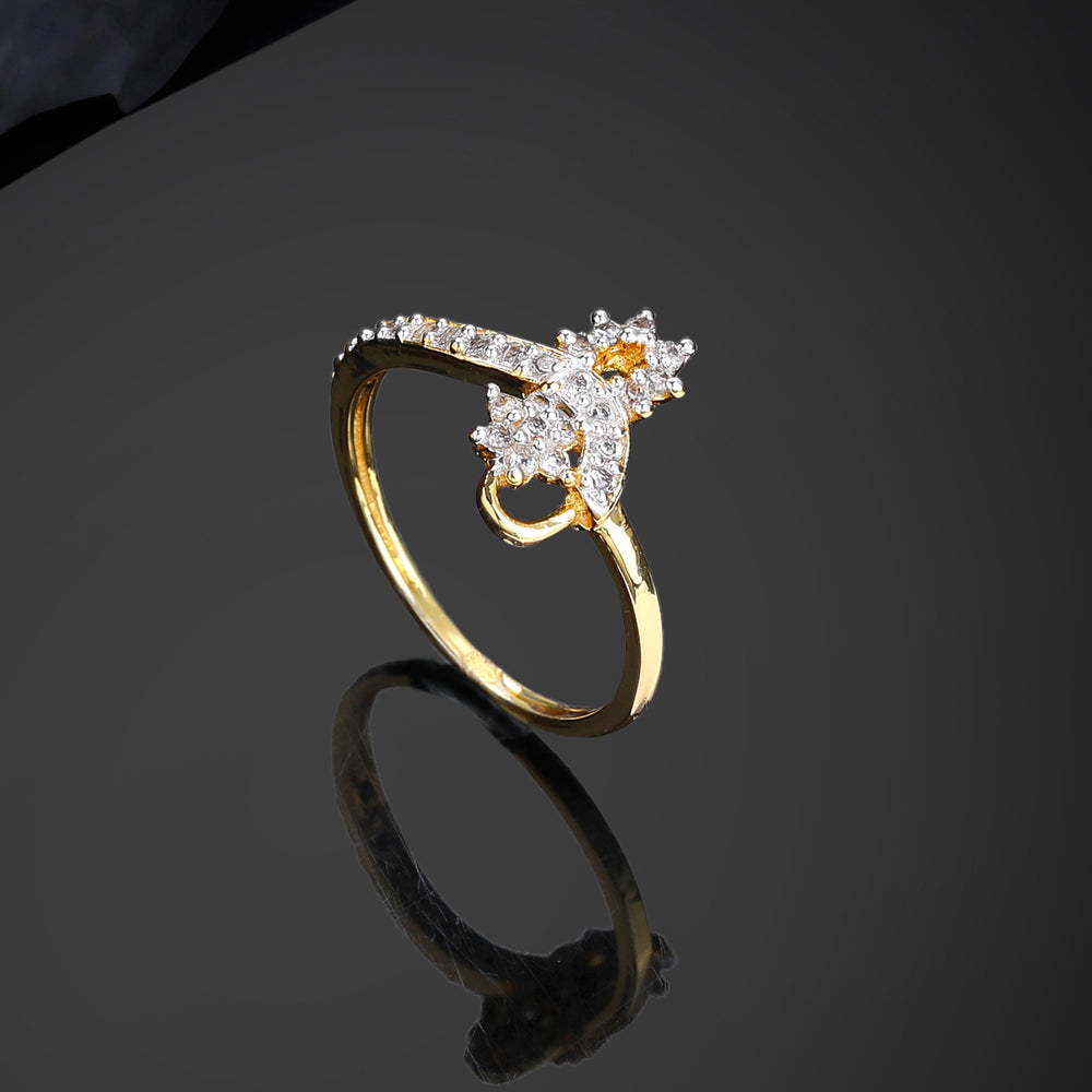 Fancy american diamond studded peacock designer ring – Estele