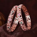 Rosegold Multicolor Blossom Bangles