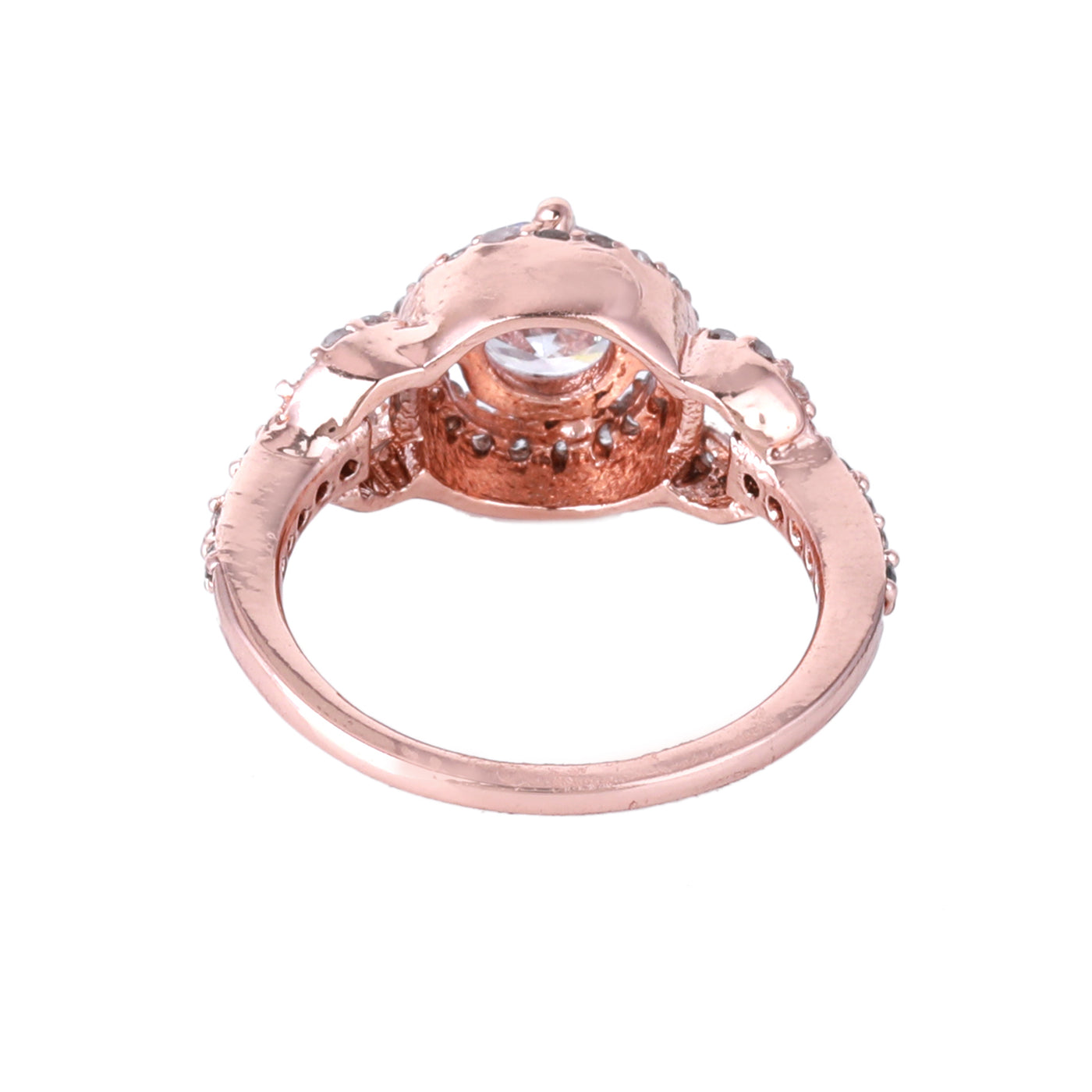 Estele Rose Gold Plated CZ Stunning Finger Ring for Women(Non-Adjustable)