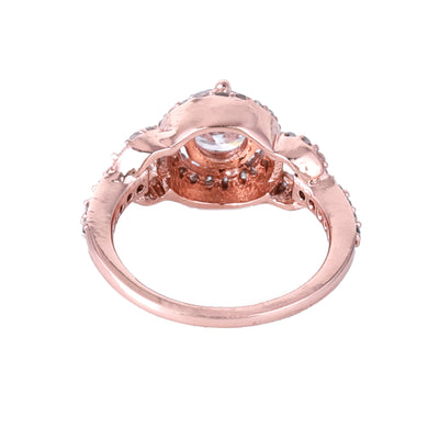 Estele Rose Gold Plated CZ Stunning Finger Ring for Women(Non-Adjustable)