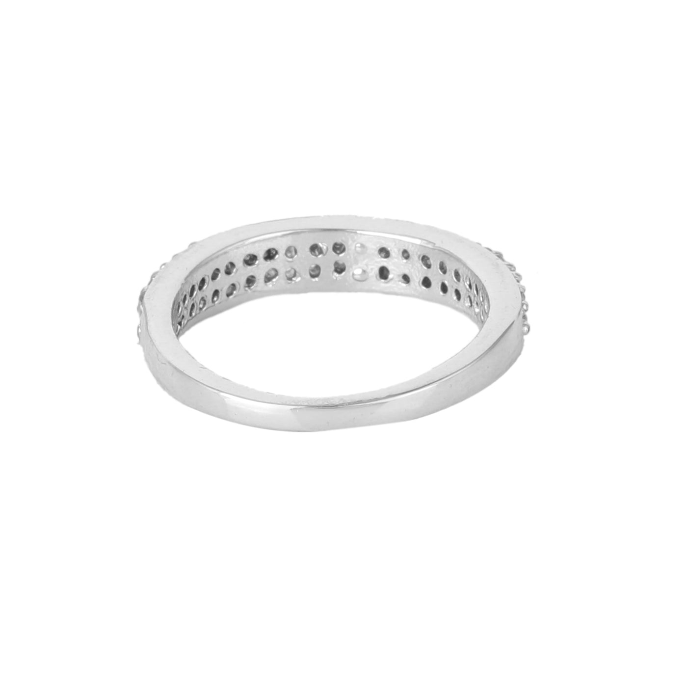 Estele Rhodium Plated CZ Splendid Finger Ring for Women(Non-Adjustable)