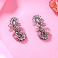 Estele Victorian Plated CZ Sparkling Dangler Varya Earrings with Mint Pink Stones for Girls & Women