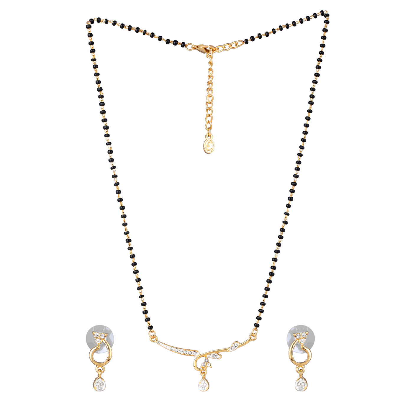 Estele Gold & Rhodium Plated Heavenly Mangalsutra Necklace Set