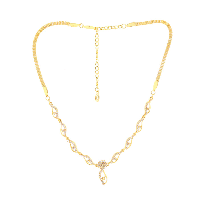 Estele Gold Plated CZ Elegant Necklace Set for Women