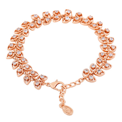 Estele Rose Gold Plated CZ Beautiful Designer Bracelet with Crystals for Women