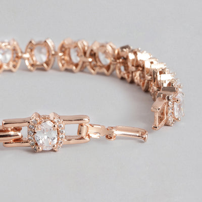 Estele Rose Gold Plated Sparkling Bracelet for Women