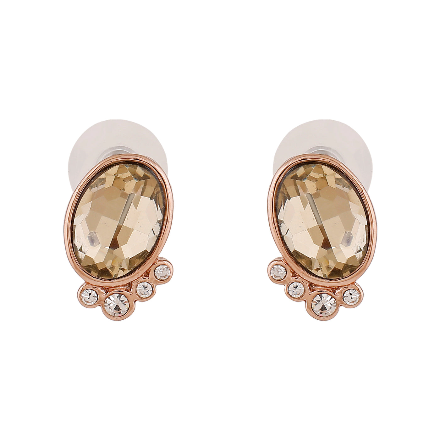 Estele Rose Gold Plated Dazzling Stud Earrings for Women