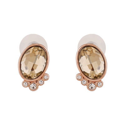 Estele Rose Gold Plated Dazzling Stud Earrings for Women