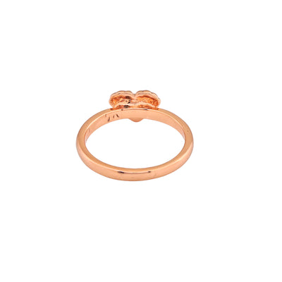 Estele Rose Gold Plated Heart Shaped Finger Ring for Women