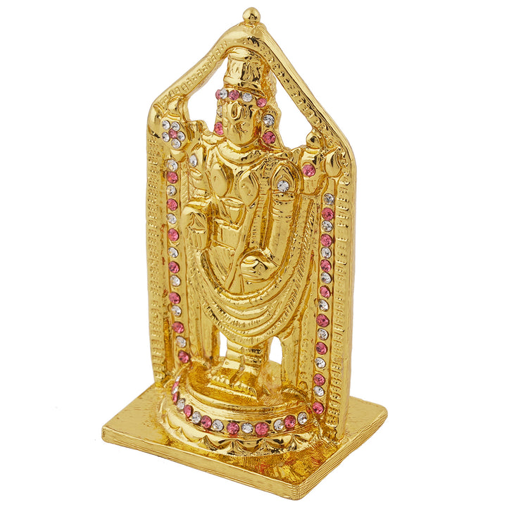 Estele Gold Plated Lord Venkateshwara (Tirupathi Balaji) Idol (BG - with stones)